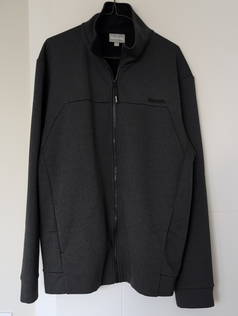 Bench Men's Black Full-Zip Mock Neck Sweater Jacket